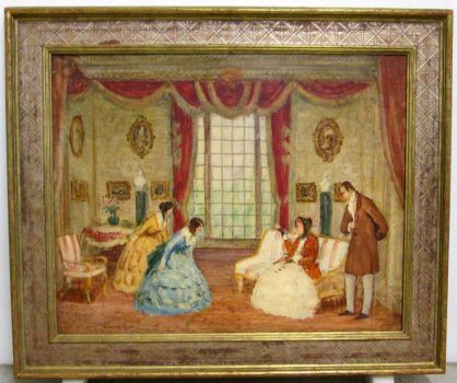 Gifford Beal, Scene from Victoria Regina #2, Oil on board, Overall: 24 x 30in. (61 x 76.2cm), Collection of Art in Embassies, Washington, D.C.; Gift of the Estate of Gifford Beal, Courtesy of Kraushaar Galleries, New York, New York