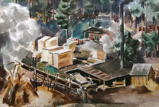 Russell Cowles, Ponderosa Camp, Watercolor, Overall: 24 1/2 x 30 1/2 x 1 1/8 in. (62.2 x 77.5 x 2.9 cm), Collection of Art in Embassies, Washington, D.C.; Gift of the Estate of Russell Cowles