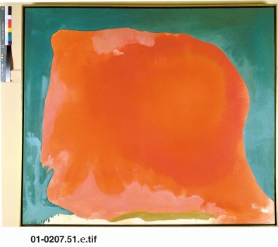 Helen Frankenthaler, Canyon, acrylic on canvas, 44 x 52 in. (111.8 x 132.1 cm), Courtesy of the artist and Knoedler & Company, New York