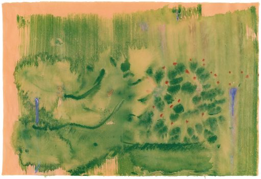 Helen Frankenthaler, Untitled, Acrylic on paper, Image: 25 × 37in. (63.5 × 94cm); frame: 34 11/16 × 46 7/16 × 2 5/16in. (88.1 × 118 × 5.9cm), © 2023 Helen Frankenthaler Foundation, Inc./ Artists Rights Society (ARS), New York
