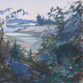 Don Resnick, Ledges, Maine, Oil on canvas, Overall: 51 × 51 × 1in. (129.5 × 129.5 × 2.5cm), Collection of Art in Embassies, Washington, D.C.