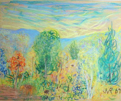 James N Rosenberg, Pastel Trees, Pastel, Overall: 29 x 32 1/2 x 1 5/8 in. (73.7 x 82.6 x 4.1 cm), Collection of Art in Embassies, Washington, D.C.; Gift of John Walker