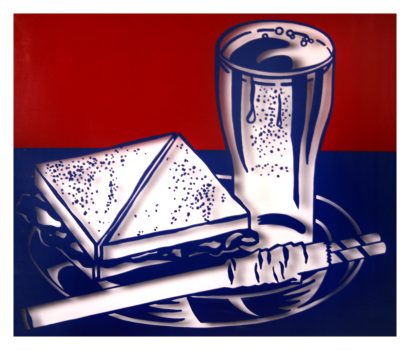 Roy Lichtenstein, Sandwich and Soda, Screenprint on Mylar, Overall: 28 x 31 1/4 x 1 1/4 in. (71.1 x 79.4 x 3.2 cm), Collection of Art in Embassies, Washington, D.C.; Gift of Mr. and Mrs. Philip Berman
