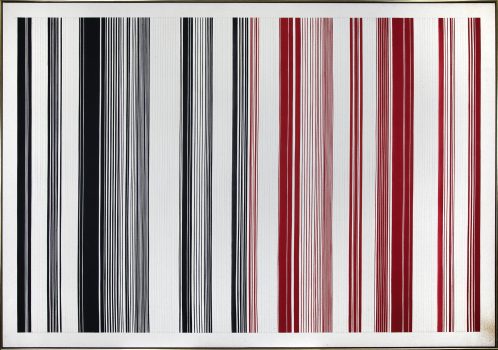 Gene Davis, Night Rider, Acrylic on canvas, 68 1/2 × 99 1/4in. (174 × 252.1cm), Gene Davis Estate Collection, courtesy of the Smithsonian American Art Musuem