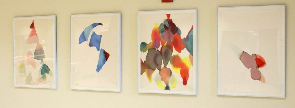 Alice Baber, Blue Ladder to the Red, Watercolor, 30 1/4 x 22 1/2 in. (76.8 x 57.2 cm), Gift of The Estate of Alice Baber