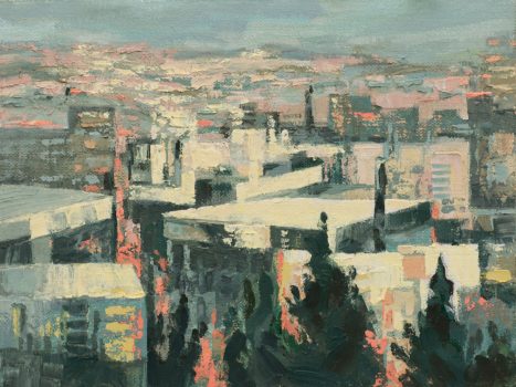 Leanne Fink, A View from My Window, Oil and cold wax on linen, 7 × 9in. (17.8 × 22.9cm), Courtesy of the artist, Hamilton, Virginia