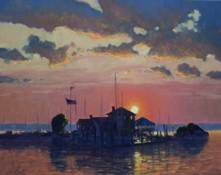 Jonathan McPhillips, Ida Lewis Yacht Club, Oil on panel, 16 x 20 in. (40.6 x 50.8 cm) framed, Courtesy of the artist, Saunderstown, Rhode Island