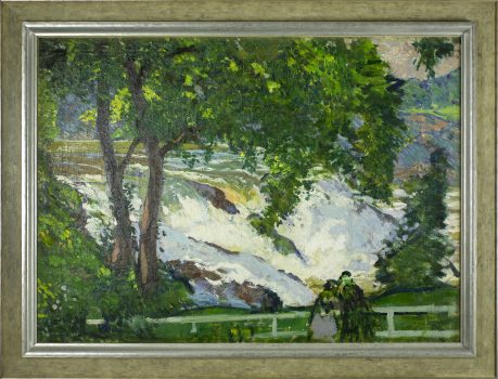 Gifford Beal, Figures and Waterfall, Oil on canvas, Other: 38 1/2 × 50 1/4 × 1in. (97.8 × 127.6 × 2.5cm), Collection of Art in Embassies, Washington, D.C.; Gift of the Estate of Gifford Beal, Courtesy of Kraushaar Galleries, New York, New York