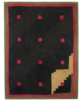 Artist Unknown, Log cabin variation pattern, Mixed fabrics stretched on archival mount, Overall: 80 x 60in. (203.2 x 152.4cm),