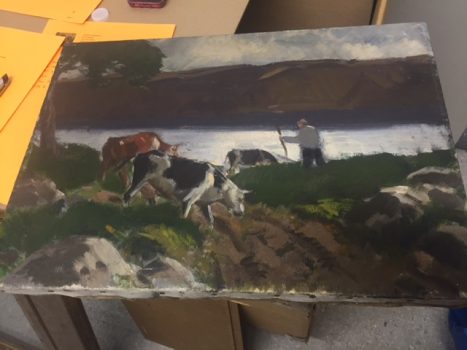 Gifford Beal, Cows Grazing, oil on canvas, Overall: 14 x 20in. (35.6 x 50.8cm), Collection of Art in Embassies, Washington, D.C.; Gift of the Estate of Gifford Beal, Courtesy of Kraushaar Galleries, New York, New York