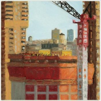 Gwyneth Leech, View to the West (April 15), Oil on wood, Overall: 8 × 8in. (20.3 × 20.3cm), Courtesy of the artist, New York, New York