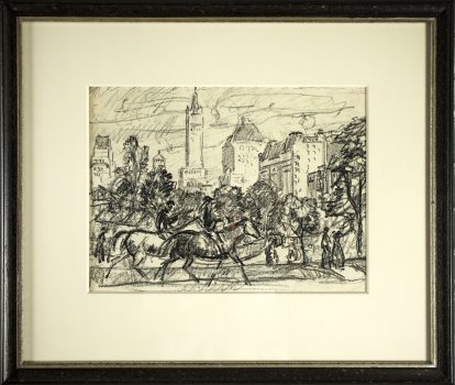 Gifford Beal, Central Park, Crayon on paper, Overall: 9 × 12 1/4in. (22.9 × 31.1cm), Collection of Art in Embassies, Washington, D.C.; Gift of the Estate of Gifford Beal, Courtesy of Kraushaar Galleries, New York, New York