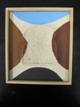 Phyllis Yes, White Bread Trying to Blend in in Africa, Acrylic with plaster of Paris on canvas, Overall: 7 1/2 x 8 1/2in. (19.1 x 21.6cm),