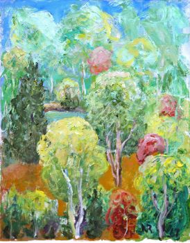 James N Rosenberg, Bright Trees, Oil on canvas, Overall: 29 3/4 × 23 3/4 × 1 1/2in. (75.6 × 60.3 × 3.8cm), Collection of Art in Embassies, Washington, D.C.; Gift of John Walker