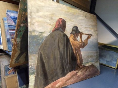 Gifford Beal, Fishermen with Spyglass, Oil on board, Overall: 20 x 24in. (50.8 x 61cm), Collection of Art in Embassies, Washington, D.C.; Gift of the Estate of Gifford Beal, Courtesy of Kraushaar Galleries, New York, New York