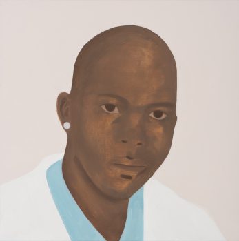 Thenjiwe Niki Nkosi, Mido (After Mido Macia), Oil on canvas, 19 11/16 × 19 11/16in. (50 × 50cm), Courtesy of the artist and Nando's UK Collection, London, United Kingdom