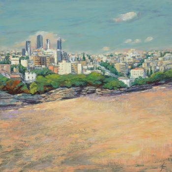 Leanne Fink, Amman, Oil and cold wax on linen, Overall: 20 × 20in. (50.8 × 50.8cm)
Framed: 21 1/2 × 21 1/2 × 2in. (54.6 × 54.6 × 5.1cm), Courtesy of the artist, Hamilton, Virginia