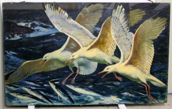 Gifford Beal, Seagulls Fighting, oil on canvas, Overall: 36 1/4 x 58 1/2in. (92.1 x 148.6cm), Collection of Art in Embassies, Washington, D.C.; Gift of the Estate of Gifford Beal, Courtesy of Kraushaar Galleries, New York, New York