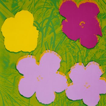 Andy Warhol, Flowers, screen print on paper, Framed: 40 x 40in. (101.6 x 101.6cm), Courtesy of The Andy Warhol Museum, Pittsburgh; Founding Collection, Contribution The Andy Warhol Foundation for the Visual Arts, Inc.