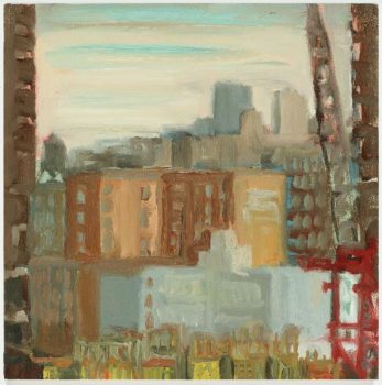 Gwyneth Leech, View to the West (March 1), Oil on wood, Overall: 8 × 8in. (20.3 × 20.3cm), Courtesy of the artist, New York, New York