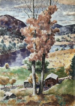 Russell Cowles, Autumn in Connecticut Valley, Watercolor, 20 x 14 in. (50.8 x 35.6 cm) - unframed, Collection of Art in Embassies, Washington, D.C.; Gift of the Estate of Russell Cowles
