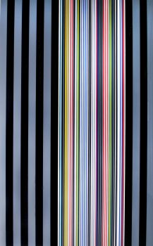 Gene Davis, Black Watch Series I, Silkscreen, Overall: 80 × 54 × 2 in. (203.2 × 137.2 × 5.1 cm), Collection of Art in Embassies, Washington, D.C.