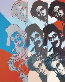 Andy Warhol, Marx Brothers, Ten Portraits of Jews of the Twentieth Century, silkscreen, 40 x 32", Courtesy of Ronald Feldman Gallery, New York, New York