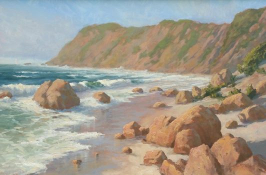 Jonathan McPhillips, Below the Bluffs (Block Island, RI), Oil on linen, Overall: 24 x 36in. (61 x 91.4cm), Courtesy of the artist, Saunderstown, Rhode Island