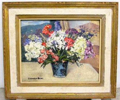 Gifford Beal, Flowers No. 1, Oil on board, Overall: 15 1/2 x 19 1/2in. (39.4 x 49.5cm), Collection of Art in Embassies, Washington, D.C.; Gift of the Estate of Gifford Beal, Courtesy of Kraushaar Galleries, New York, New York