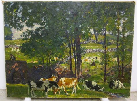 Gifford Beal, Cows Before a Group of Trees, oil on canvas, Overall: 30 x 40in. (76.2 x 101.6cm), Collection of Art in Embassies, Washington, D.C.; Gift of the Estate of Gifford Beal, Courtesy of Kraushaar Galleries, New York, New York