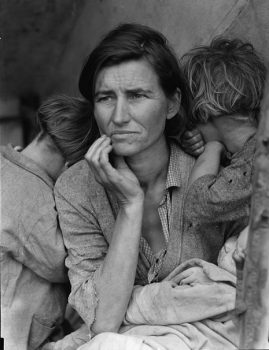 Dorothea Lange, Destitute pea pickers in California. Mother of seven children. Age thirty-two. Nipomo, California, Archival digital reprint, Overall: 38 x 31 x 1 1/2 in. (96.5 x 78.7 x 3.8 cm), Collection of Art in Embassies, Washington, D.C.; Library of Congress, Prints and Photographs Division, Farm Security Administration - Office of War Information Photograph Collection, LC-DIG-fsa-8b29516, Washington, D.C.