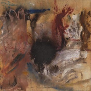 Helen Frankenthaler, Sunspot, Oil on canvas, 36 x 36 in. (91.44 x 91.44 cm); framed: 37 15/16 x 37 7/8 x 2 5/8 in. (96.4 x 96.2 x 6.7 cm), Courtesy of The Helen Frankenthaler Foundation, New York, New York