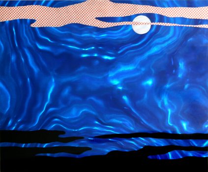 Roy Lichtenstein, Moonscape, Color screenprint on blue Rowlux, Overall: 26 3/4 × 30 1/2 × 1 1/4 in. (67.9 × 77.5 × 3.2 cm), Collection of Art in Embassies, Washington, D.C.; Gift of Phillip Morris Companies, Inc.