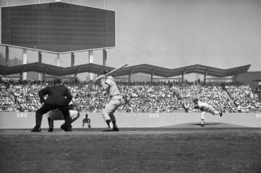 Rowland Scherman, Sandy Koufax Pitching To Tony Kubek, Photograph, Overall: 24 x 30 in. (61 x 76.2 cm), © Bettmann/CORBIS