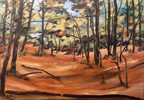 Kitty Klaidman, Forest Memories I (20), Acrylic on canvas, Overall: 46 × 68 × 2in. (116.8 × 172.7 × 5.1cm), Collection of Art in Embassies, Washington, D.C.; Gift of the artist, Bethesda, Maryland