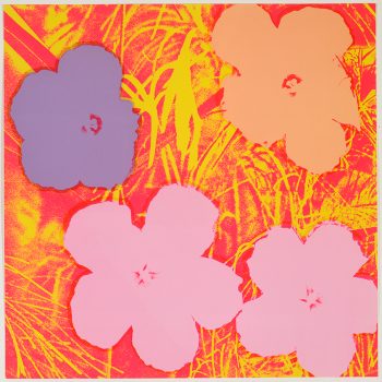 Andy Warhol, Flowers, screen print on paper, Framed: 40 x 40in. (101.6 x 101.6cm), Courtesy of The Andy Warhol Museum, Pittsburgh; Founding Collection, Contribution The Andy Warhol Foundation for the Visual Arts, Inc.