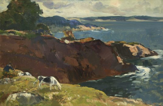 Gifford Beal, River Landscape with Cows, Oil on board, Overall: 20 x 30in. (50.8 x 76.2cm), Collection of Art in Embassies, Washington, D.C.; Gift of the Estate of Gifford Beal, Courtesy of Kraushaar Galleries, New York, New York
