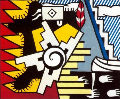 Roy Lichtenstein, American Indian Theme II, Color woodcut, 26 x 30 1/4in. (66 x 76.8cm), Courtesy of the Bank of American Collection