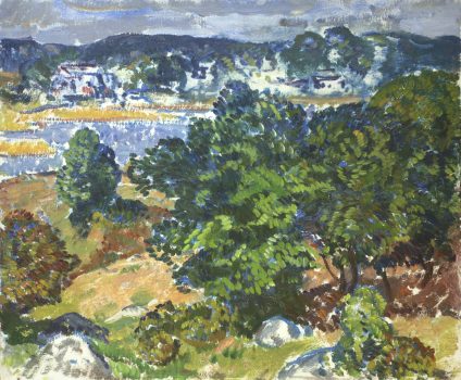 Gifford Beal, Rockport Harbor, Oil on panel, Overall: 20 x 23 7/8 in. (50.8 x 60.6 cm), Collection of Art in Embassies, Washington, D.C.; Gift of the Estate of Gifford Beal, Courtesy of Kraushaar Galleries, New York, New York