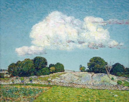 Childe Hassam, Dragon Cloud, Old Lyme, Oil on canvas, 22 x 26 in. (55.9 x 66.0 cm), The New Britain Museum of American Art, Charles and Elizabeth Buchanan Collection, 1989.26