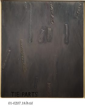 Jim Dine, Tie Parts, oil on canvas with tie, 70 x 60 in. (177.8 x 152.4 cm), Courtesy of PaceWildenstein, New York