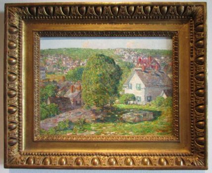 Childe Hassam, Outskirts of East Gloucester, oil on panel, Overall: 16 1/2 x 20in. (41.9 x 50.8cm), Credit Line: Courtesy of Cheekwood Estate and Gardens, Nashville, Tennessee, Museum Purchase through funds provided by the EBS Foundation