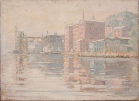 Gifford Beal, Factory on a River, oil on canvas, Overall: 22 x 30in. (55.9 x 76.2cm), Collection of Art in Embassies, Washington, D.C.; Gift of the Estate of Gifford Beal, Courtesy of Kraushaar Galleries, New York, New York