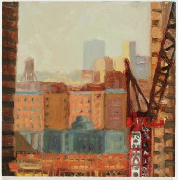 Gwyneth Leech, View to the West (March 15), Oil on wood, Overall: 8 × 8in. (20.3 × 20.3cm), Courtesy of the artist, New York, New York