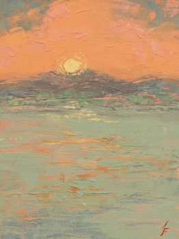 Leanne Fink, Oh Faithful of the Light, Sun, Sea, Oil and Cold Wax on Linen, 9 × 7in. (22.9 × 17.8cm), Courtesy of the artist, Hamilton, Virginia