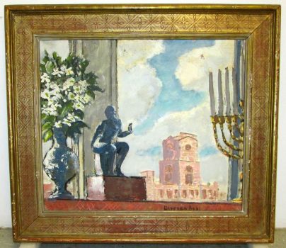 Gifford Beal, Laurel by a New York Window, Oil on Masonite, Overall (framed): 24 1/4 × 28 5/16 × 1 5/8in. (61.6 × 71.9 × 4.1cm), Collection of Art in Embassies, Washington, D.C.; Gift of the Estate of Gifford Beal, Courtesy of Kraushaar Galleries, New York, New York