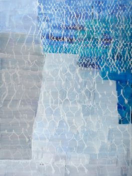 Laura Fayer, Finest Hour, Acrylic and rice paper on canvas stretched over wood frame, Overall: 40 x 30 x 1 1/2in., 10lb. (101.6 x 76.2 x 3.8cm, 4.5kg),