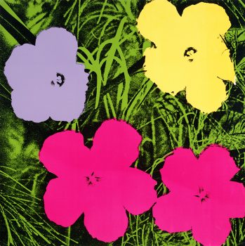 Andy Warhol, Flowers, screen print on paper, Framed: 40 x 40in. (101.6 x 101.6cm), Courtesy of The Andy Warhol Museum, Pittsburgh; Founding Collection, Contribution The Andy Warhol Foundation for the Visual Arts, Inc.