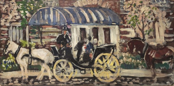 Gifford Beal, Carriage, St. Augustine, Oil on wood, Overall: 12 x 24in. (30.5 x 61cm), Collection of Art in Embassies, Washington, D.C.; Gift of the Estate of Gifford Beal, Courtesy of Kraushaar Galleries, New York, New York