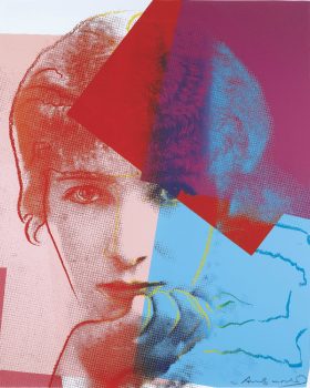 Andy Warhol, Sarah Bernhardt, Ten Portraits of Jews of the Twentieth Century, portfolio of screenprints, 40 x 32", Courtesy of Ronald Feldman Gallery, New York, New York